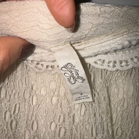 Free People Cream Lace High Waist Hot Shorts Sheer Skirt Size 4 Culottes - Picture 8 of 8